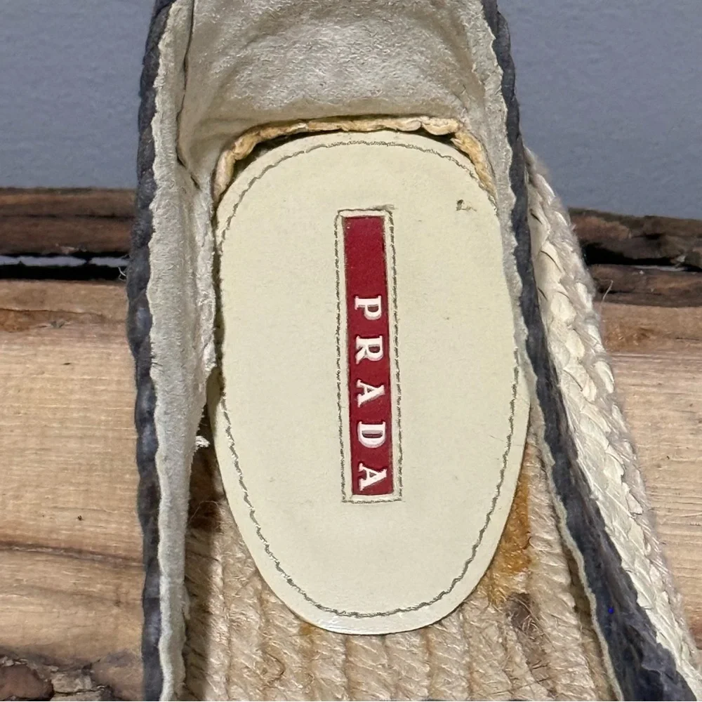 Prada espadrille sz 38.5 Platform flat ~ LEFT SHOE ONLY